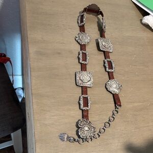 Vintage 1993 Brighton leather and silver belt.